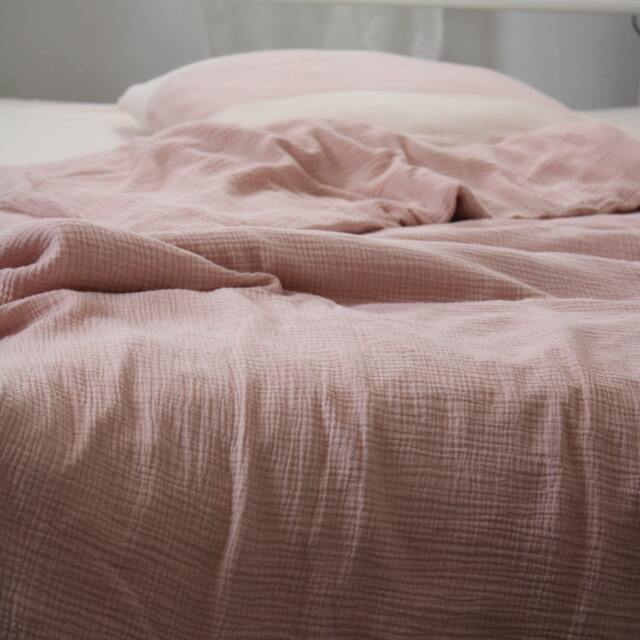 Duvet Cover Set Double Gauze Cotton Muslin , Soft Pastel Bedding, Handmade Linen, Envelope Closure - image 1