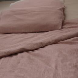 Duvet Cover Set Double Gauze Cotton Muslin , Soft Pastel Bedding, Handmade Linen, Envelope Closure - thumbnail 2