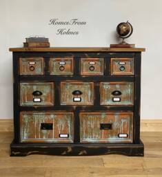 Available For Commission Merchants Chest/Of Drawers Black Copper Rustic Industrial Hand Painted Custom Apothecary
