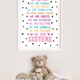 Sister Bedroom Print, Lil Sis Big Prints, Sibling Girls Gift, Colourful, Wall Art, Art - thumbnail 2