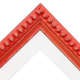 Crown Red Photo Frame With White Mount, Wooden Bobbin Distressed - thumbnail 2