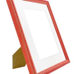 Crown Red Photo Frame With White Mount, Wooden Bobbin Distressed - thumbnail 3