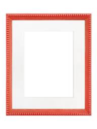 Crown Red Photo Frame With White Mount, Wooden Bobbin Distressed - thumbnail 1