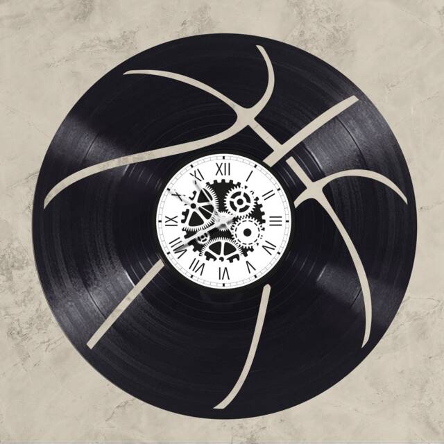 Basketball Theme 33 Rpm Vinyl Record Clock - image 1