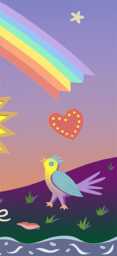Claire Fontaine Collection Scenic 8. Delightful French Nursery Rhyme Wall Art, Bright Dreamy Rainbow Kids Mural, Inspire Vivid Imagination - thumbnail 4