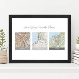 Personalised Favourite UK Places Map Print Os Maps Home Housewarming Journey Frame Keepsake Location Homeowner Squares - thumbnail 2