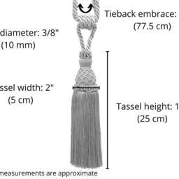 "D??copro Curtain & Drapery Tassel Tieback, Length 10"" - 25cm, Spread 30" - thumbnail 4