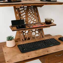 Standing Desk, Laptop Stand, Wood Work Station, Home Office, Modern Desk, Adjustable Desk Sit Stand Desk - thumbnail 3