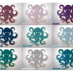 Octopus Kids Wall Light, Ocean Nursery Sconce. Hanging Animal Plug in Lamp - thumbnail 3