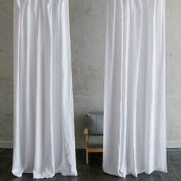 Linen Curtains Panels, Custom - White, Grey, Cream, Pink, Blue, Stripe, Chevron, 80+ Colors, Size, Made - thumbnail 2
