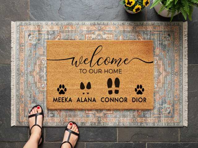 Our Family Home Doormat - Custom Name Welcome Mat - image 1