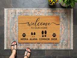Our Family Home Doormat - Custom Name Welcome Mat - thumbnail 1