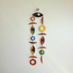 Mid Century Modern Wood Wall Mobile 23-Inch Plywood Hanging Decor - thumbnail 3