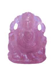 Rose Quartz Ganesh Statue - Pink Ganesha Hindu Idol Spiritual Healing Crystal Altar Gifts - thumbnail 1