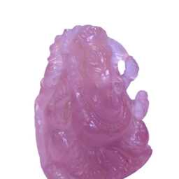 Rose Quartz Ganesh Statue - Pink Ganesha Hindu Idol Spiritual Healing Crystal Altar Gifts - thumbnail 2