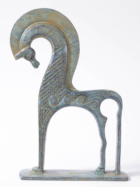 Greek Horse Bronze Statue - Small - Figurine Of Ancient Abstract Sculpture 16 cm/6.3 - image 1