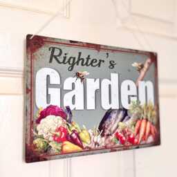 Personalised Garden Sign, Tin Outdoor Wall Art, Shed Gift For Grandad - thumbnail 2