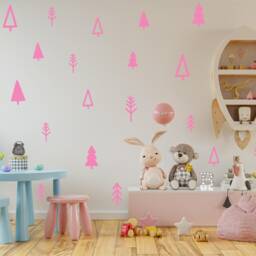 50 X Minimalist Scandi Nordic Tree Stickers For Children's Bedroom Decor, Vinyl Wall Art, Decal, Sticker, Removable, Decoration, Nursery - thumbnail 2