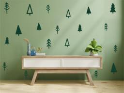 50 X Minimalist Scandi Nordic Tree Stickers For Children's Bedroom Decor, Vinyl Wall Art, Decal, Sticker, Removable, Decoration, Nursery - thumbnail 1