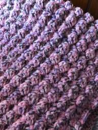 Crocheted Baby Blanket - Pink/Purple Pink Variegated - thumbnail 1