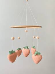 Felt Strawberry Baby Mobile Woodland Nursery Decor
