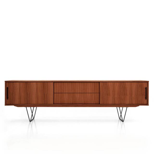 Mid-Century Sideboard, Dresser, Commode, Credenza Made Of Oak Veneer - Teak Colour Livlo T-S01 - image 1