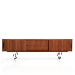 Mid-Century Sideboard, Dresser, Commode, Credenza Made Of Oak Veneer - Teak Colour Livlo T-S01 - thumbnail 1