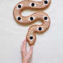 All Seeing Snake Wall Decor, Unique Punch Needle Hanging, Mystic Art, Eye & Serpent Tufted Rug, Gift For Lover - thumbnail 3