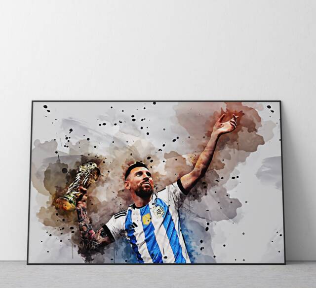 Lionel Messi Argentina Poster - World Cup Football Wall Art Print Ref #387 - image 1