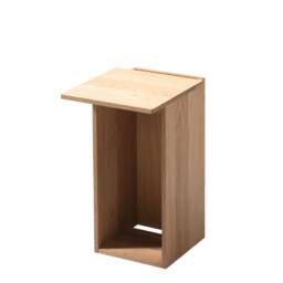 Side Table Shift in Oak With Cable Management & Bookcase Usable As Coffee Table Nightstand - thumbnail 4