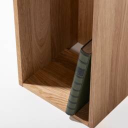 Side Table Shift in Oak With Cable Management & Bookcase Usable As Coffee Table Nightstand - thumbnail 3