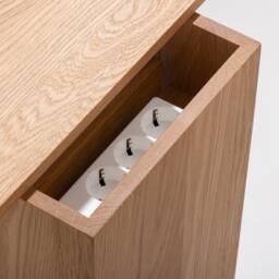 Side Table Shift in Oak With Cable Management & Bookcase Usable As Coffee Table Nightstand - thumbnail 2