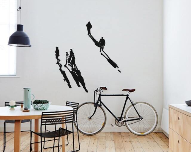 Shadows Ii Berlin Serie 1 - Wall Art Decal - Urban Sticker, Street Stencil Style, People Silhouettes - image 1