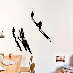 Shadows Ii Berlin Serie 1 - Wall Art Decal - Urban Sticker, Street Stencil Style, People Silhouettes - thumbnail 3