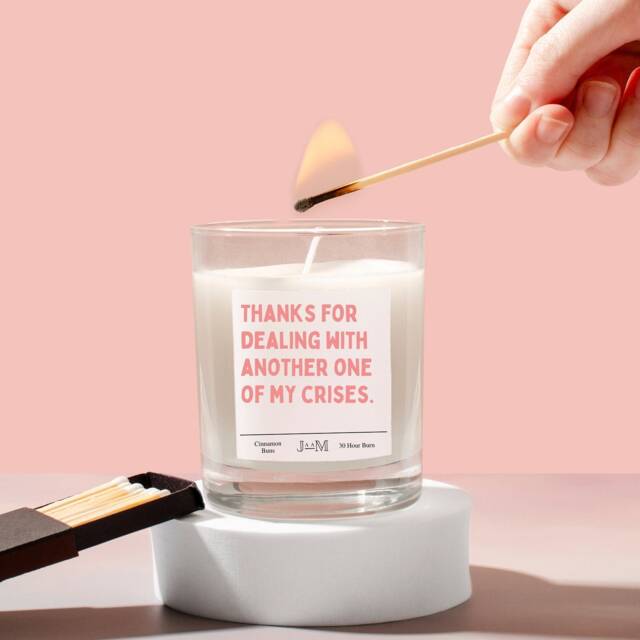 Thank You Gift. Candle Dealing With My Crises. Hug Candle - image 1