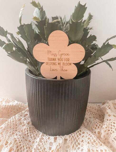 Teacher Personalised End Of Term Gift, Thank You For Helping Me Bloom Grow, Teacher, Nursery, Ta, Plant Topper - image 1