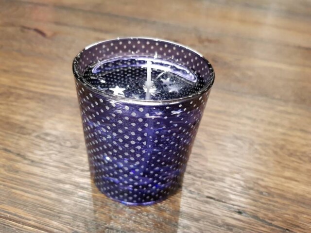 Lavender Scented Candle in A Purple Glass - image 1
