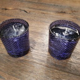 Lavender Scented Candle in A Purple Glass - thumbnail 4