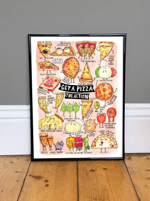 Pizza Pun Art Print - Kitchen Wall Decor, Foodie Gift - image 1