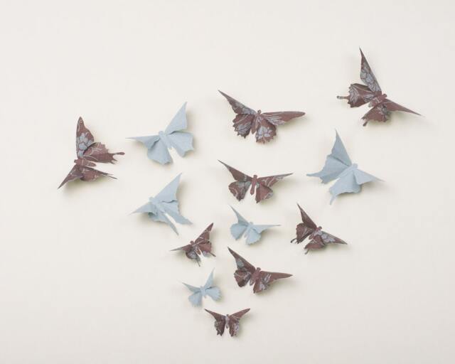 3D Wall Butterflies Butterfly Art For Nursery, Girl's Room, Or Home Decor in Heather & French Linen - image 1