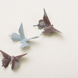 3D Wall Butterflies Butterfly Art For Nursery, Girl's Room, Or Home Decor in Heather & French Linen - thumbnail 2