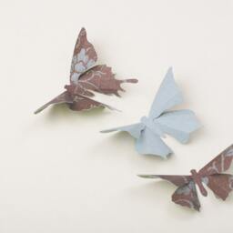 3D Wall Butterflies Butterfly Art For Nursery, Girl's Room, Or Home Decor in Heather & French Linen - thumbnail 3