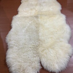 Genuine Sheepskin Rug - Oversized Ivory Fleece, Suede Back, Fluffy Living Room Accent - thumbnail 4