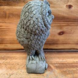stone Garden Owl On A Log Gift Concrete Ornament - thumbnail 4
