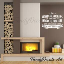 Motivational Quote Decal, Road To Success & Failure Exactly The Same, Office Vinyl Sticker, Life Inspirational Mural Decal - thumbnail 2