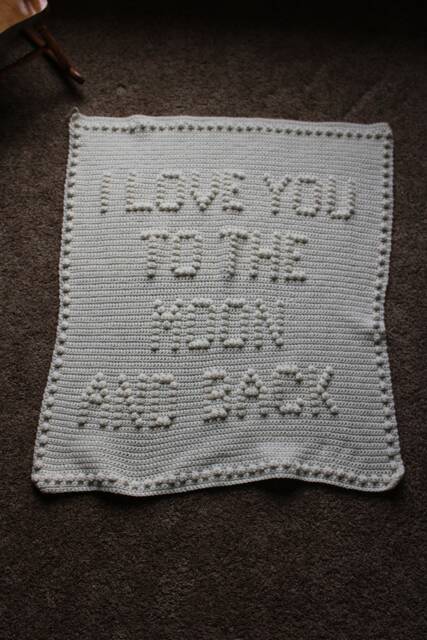 "Crochet Baby Blanket ""I Love You To The Moon" - image 1
