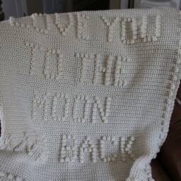 "Crochet Baby Blanket ""I Love You To The Moon" - thumbnail 3
