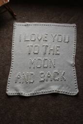"Crochet Baby Blanket ""I Love You To The Moon" - thumbnail 1