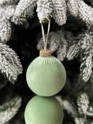 Sage Green Velvet Christmas Decorations 3.15