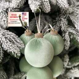 Sage Green Velvet Christmas Decorations 3.15 - thumbnail 3